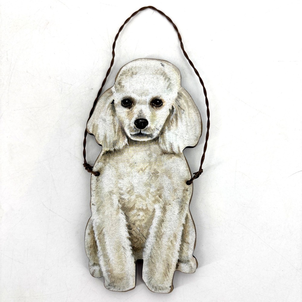 Primitives by Kathy Dog Magnet and Ornament‎ White Poodle